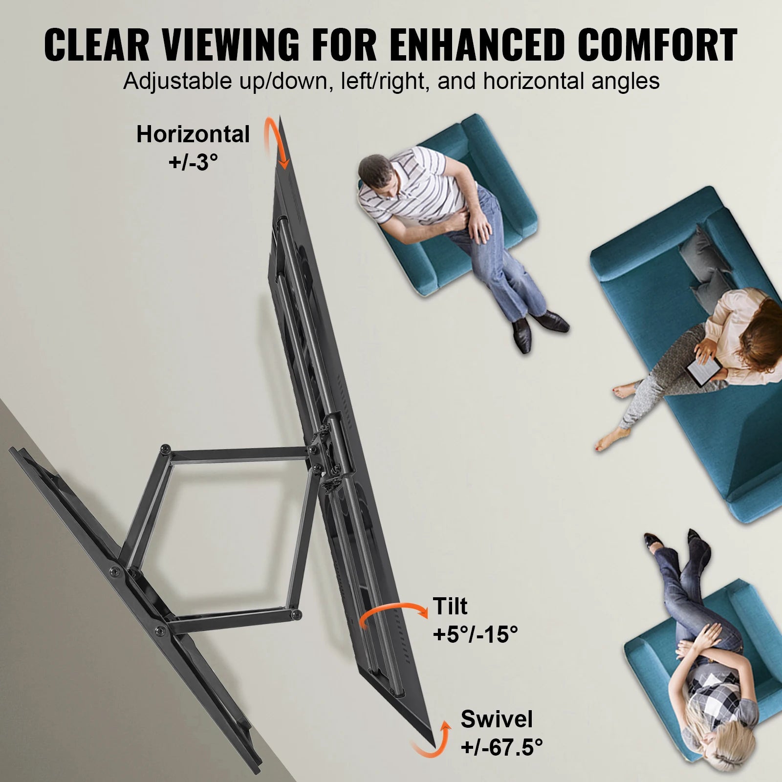 Full Motion TV Mount 26-90in: Swivel, Tilt, Articulating Arms